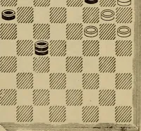 Picture 322 of 619 from Draughts : Gould's problems, critical positions and games by all the greatest players and composers of the world, the whole interspersed with notes on the positions / by Joseph Gould (1895), leaf 106