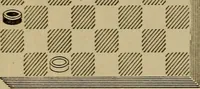 An illustration from Draughts : Gould's problems, critical positions and games by all the greatest players and composers of the world, the whole interspersed with notes on the positions / by Joseph Gould (1895)