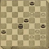 Picture 324 of 619 from Draughts : Gould's problems, critical positions and games by all the greatest players and composers of the world, the whole interspersed with notes on the positions / by Joseph Gould (1895), leaf 107