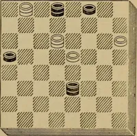 Picture 329 of 619 from Draughts : Gould's problems, critical positions and games by all the greatest players and composers of the world, the whole interspersed with notes on the positions / by Joseph Gould (1895), leaf 108