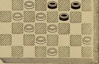 Picture 335 of 619 from Draughts : Gould's problems, critical positions and games by all the greatest players and composers of the world, the whole interspersed with notes on the positions / by Joseph Gould (1895), leaf 110