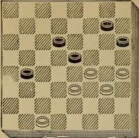 Picture 345 of 619 from Draughts : Gould's problems, critical positions and games by all the greatest players and composers of the world, the whole interspersed with notes on the positions / by Joseph Gould (1895), leaf 113