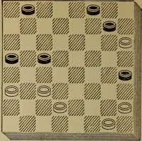 Picture 348 of 619 from Draughts : Gould's problems, critical positions and games by all the greatest players and composers of the world, the whole interspersed with notes on the positions / by Joseph Gould (1895), leaf 113