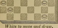 An illustration from Draughts : Gould's problems, critical positions and games by all the greatest players and composers of the world, the whole interspersed with notes on the positions / by Joseph Gould (1895)