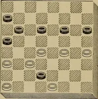 Picture 353 of 619 from Draughts : Gould's problems, critical positions and games by all the greatest players and composers of the world, the whole interspersed with notes on the positions / by Joseph Gould (1895), leaf 114