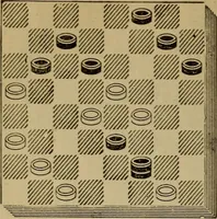 An illustration from Draughts : Gould's problems, critical positions and games by all the greatest players and composers of the world, the whole interspersed with notes on the positions / by Joseph Gould (1895)