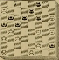 Picture 356 of 619 from Draughts : Gould's problems, critical positions and games by all the greatest players and composers of the world, the whole interspersed with notes on the positions / by Joseph Gould (1895), leaf 115