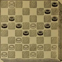 An illustration from Draughts : Gould's problems, critical positions and games by all the greatest players and composers of the world, the whole interspersed with notes on the positions / by Joseph Gould (1895)
