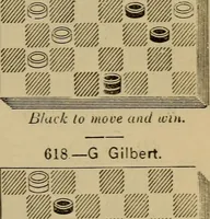 Picture 362 of 619 from Draughts : Gould's problems, critical positions and games by all the greatest players and composers of the world, the whole interspersed with notes on the positions / by Joseph Gould (1895), leaf 116