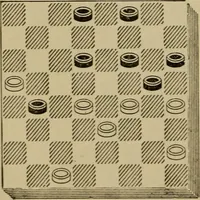 Picture 365 of 619 from Draughts : Gould's problems, critical positions and games by all the greatest players and composers of the world, the whole interspersed with notes on the positions / by Joseph Gould (1895), leaf 117