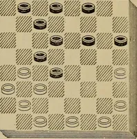 Picture 370 of 619 from Draughts : Gould's problems, critical positions and games by all the greatest players and composers of the world, the whole interspersed with notes on the positions / by Joseph Gould (1895), leaf 118