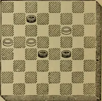 Picture 381 of 619 from Draughts : Gould's problems, critical positions and games by all the greatest players and composers of the world, the whole interspersed with notes on the positions / by Joseph Gould (1895), leaf 121