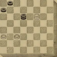 An illustration from Draughts : Gould's problems, critical positions and games by all the greatest players and composers of the world, the whole interspersed with notes on the positions / by Joseph Gould (1895)