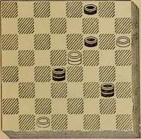Picture 390 of 619 from Draughts : Gould's problems, critical positions and games by all the greatest players and composers of the world, the whole interspersed with notes on the positions / by Joseph Gould (1895), leaf 124