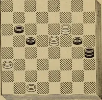 An illustration from Draughts : Gould's problems, critical positions and games by all the greatest players and composers of the world, the whole interspersed with notes on the positions / by Joseph Gould (1895)