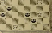 Picture 398 of 619 from Draughts : Gould's problems, critical positions and games by all the greatest players and composers of the world, the whole interspersed with notes on the positions / by Joseph Gould (1895), leaf 125