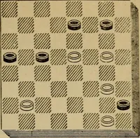 Picture 406 of 619 from Draughts : Gould's problems, critical positions and games by all the greatest players and composers of the world, the whole interspersed with notes on the positions / by Joseph Gould (1895), leaf 128