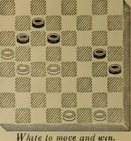 Picture 411 of 619 from Draughts : Gould's problems, critical positions and games by all the greatest players and composers of the world, the whole interspersed with notes on the positions / by Joseph Gould (1895), leaf 129