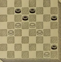 Picture 412 of 619 from Draughts : Gould's problems, critical positions and games by all the greatest players and composers of the world, the whole interspersed with notes on the positions / by Joseph Gould (1895), leaf 129