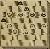 Picture 424 of 619 from Draughts : Gould's problems, critical positions and games by all the greatest players and composers of the world, the whole interspersed with notes on the positions / by Joseph Gould (1895), leaf 132
