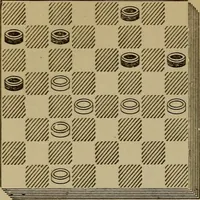 Picture 428 of 619 from Draughts : Gould's problems, critical positions and games by all the greatest players and composers of the world, the whole interspersed with notes on the positions / by Joseph Gould (1895), leaf 133