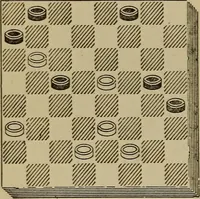 Picture 429 of 619 from Draughts : Gould's problems, critical positions and games by all the greatest players and composers of the world, the whole interspersed with notes on the positions / by Joseph Gould (1895), leaf 133
