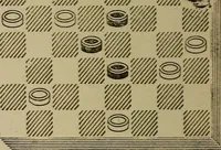 An illustration from Draughts : Gould's problems, critical positions and games by all the greatest players and composers of the world, the whole interspersed with notes on the positions / by Joseph Gould (1895)