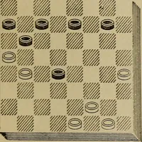 An illustration from Draughts : Gould's problems, critical positions and games by all the greatest players and composers of the world, the whole interspersed with notes on the positions / by Joseph Gould (1895)