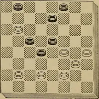 An illustration from Draughts : Gould's problems, critical positions and games by all the greatest players and composers of the world, the whole interspersed with notes on the positions / by Joseph Gould (1895)