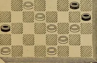 Picture 444 of 619 from Draughts : Gould's problems, critical positions and games by all the greatest players and composers of the world, the whole interspersed with notes on the positions / by Joseph Gould (1895), leaf 136
