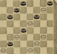 Picture 446 of 619 from Draughts : Gould's problems, critical positions and games by all the greatest players and composers of the world, the whole interspersed with notes on the positions / by Joseph Gould (1895), leaf 136