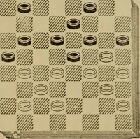 Picture 458 of 619 from Draughts : Gould's problems, critical positions and games by all the greatest players and composers of the world, the whole interspersed with notes on the positions / by Joseph Gould (1895), leaf 139