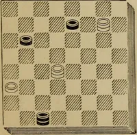 An illustration from Draughts : Gould's problems, critical positions and games by all the greatest players and composers of the world, the whole interspersed with notes on the positions / by Joseph Gould (1895)