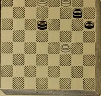 An illustration from Draughts : Gould's problems, critical positions and games by all the greatest players and composers of the world, the whole interspersed with notes on the positions / by Joseph Gould (1895)