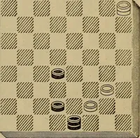 Picture 466 of 619 from Draughts : Gould's problems, critical positions and games by all the greatest players and composers of the world, the whole interspersed with notes on the positions / by Joseph Gould (1895), leaf 144