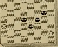 Picture 468 of 619 from Draughts : Gould's problems, critical positions and games by all the greatest players and composers of the world, the whole interspersed with notes on the positions / by Joseph Gould (1895), leaf 145