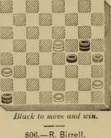 Picture 477 of 619 from Draughts : Gould's problems, critical positions and games by all the greatest players and composers of the world, the whole interspersed with notes on the positions / by Joseph Gould (1895), leaf 148