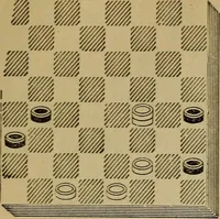 Picture 482 of 619 from Draughts : Gould's problems, critical positions and games by all the greatest players and composers of the world, the whole interspersed with notes on the positions / by Joseph Gould (1895), leaf 150