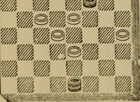 Picture 488 of 619 from Draughts : Gould's problems, critical positions and games by all the greatest players and composers of the world, the whole interspersed with notes on the positions / by Joseph Gould (1895), leaf 153