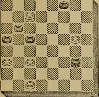 An illustration from Draughts : Gould's problems, critical positions and games by all the greatest players and composers of the world, the whole interspersed with notes on the positions / by Joseph Gould (1895)