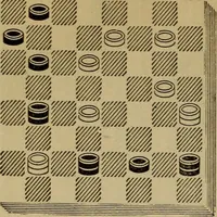 An illustration from Draughts : Gould's problems, critical positions and games by all the greatest players and composers of the world, the whole interspersed with notes on the positions / by Joseph Gould (1895)
