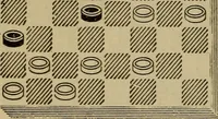 An illustration from Draughts : Gould's problems, critical positions and games by all the greatest players and composers of the world, the whole interspersed with notes on the positions / by Joseph Gould (1895)