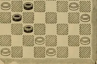 Picture 506 of 619 from Draughts : Gould's problems, critical positions and games by all the greatest players and composers of the world, the whole interspersed with notes on the positions / by Joseph Gould (1895), leaf 157