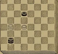 Picture 12 of 619 from Draughts : Gould's problems, critical positions and games by all the greatest players and composers of the world, the whole interspersed with notes on the positions / by Joseph Gould (1895), leaf 16