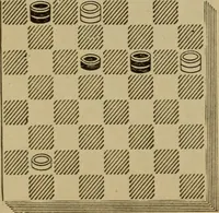 An illustration from Draughts : Gould's problems, critical positions and games by all the greatest players and composers of the world, the whole interspersed with notes on the positions / by Joseph Gould (1895)