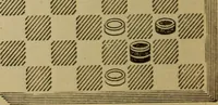 Picture 535 of 619 from Draughts : Gould's problems, critical positions and games by all the greatest players and composers of the world, the whole interspersed with notes on the positions / by Joseph Gould (1895), leaf 165