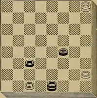 An illustration from Draughts : Gould's problems, critical positions and games by all the greatest players and composers of the world, the whole interspersed with notes on the positions / by Joseph Gould (1895)
