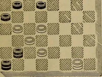 Picture 556 of 619 from Draughts : Gould's problems, critical positions and games by all the greatest players and composers of the world, the whole interspersed with notes on the positions / by Joseph Gould (1895), leaf 176