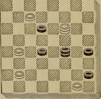 Picture 557 of 619 from Draughts : Gould's problems, critical positions and games by all the greatest players and composers of the world, the whole interspersed with notes on the positions / by Joseph Gould (1895), leaf 176