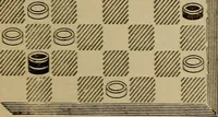 An illustration from Draughts : Gould's problems, critical positions and games by all the greatest players and composers of the world, the whole interspersed with notes on the positions / by Joseph Gould (1895)